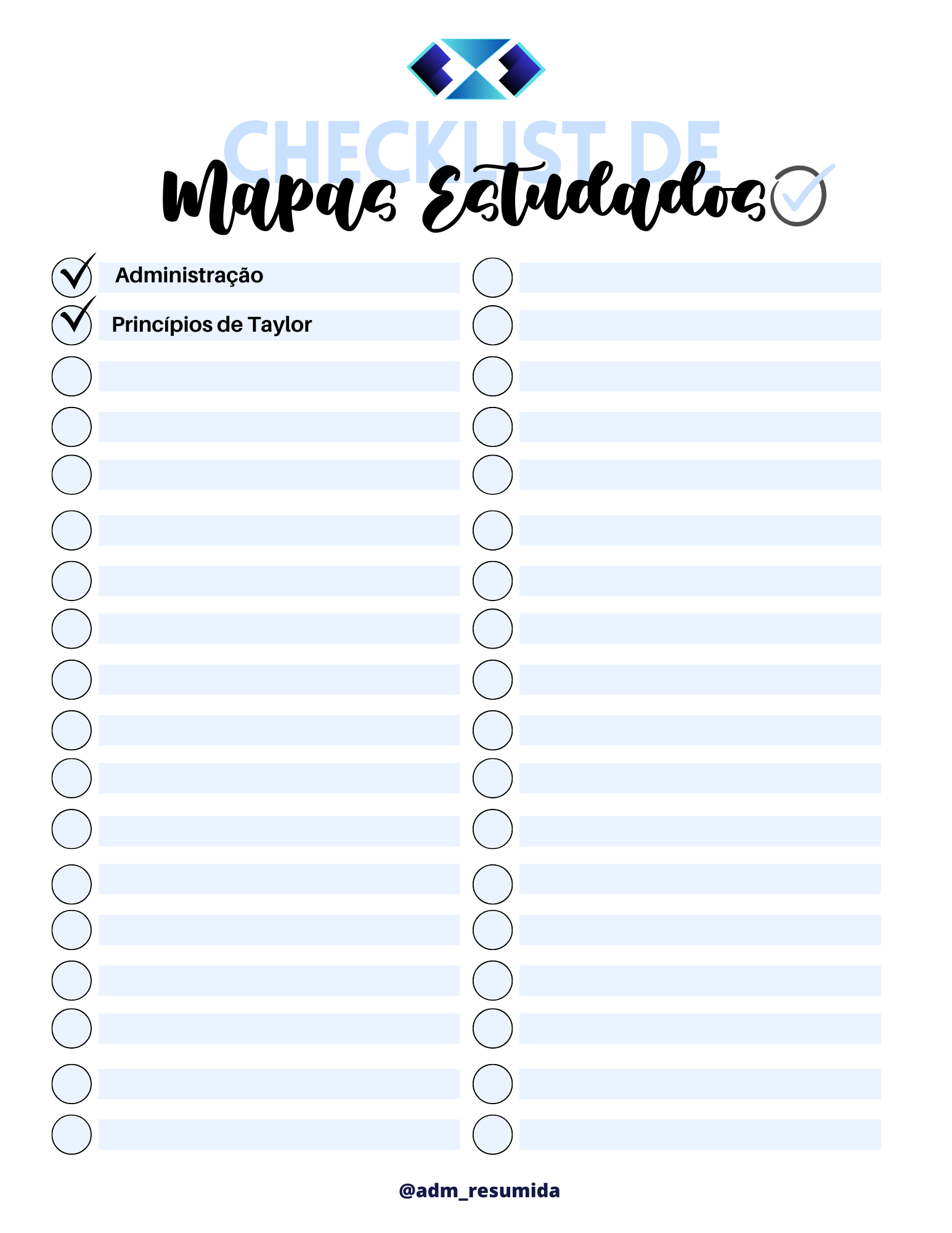 Checklist Mapas Estudados